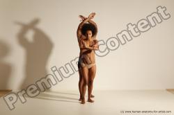 Underwear Gymnastic poses Woman - Man Black Muscular Dancing Dynamic poses Academic